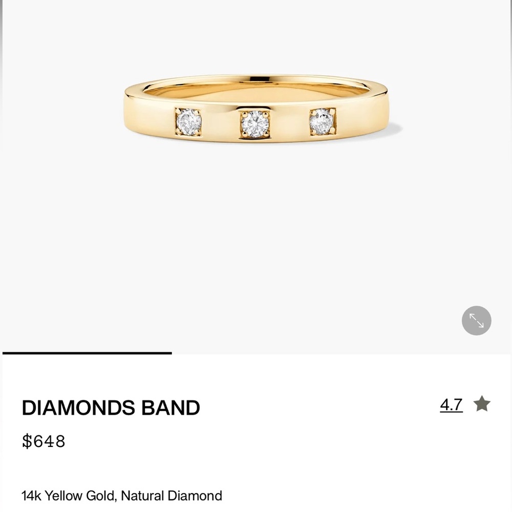 Mejuri Diamond Band Gold Diamonds - Picture 9 of 9